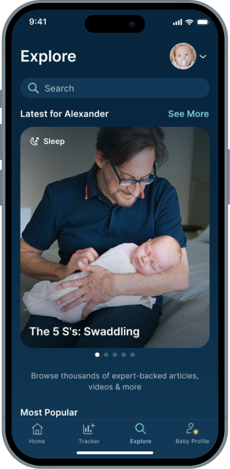 Happiest Baby App Explore screen