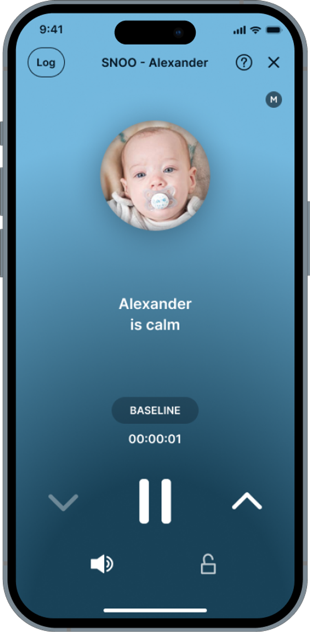 Happiest Baby App SNOO Dashboard Alexander is calm