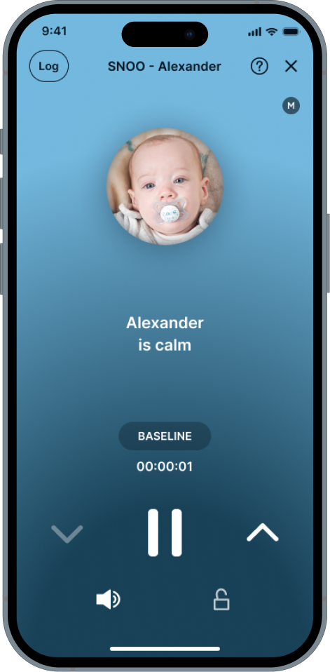 Happiest Baby App SNOO Dashboard Alexander is calm