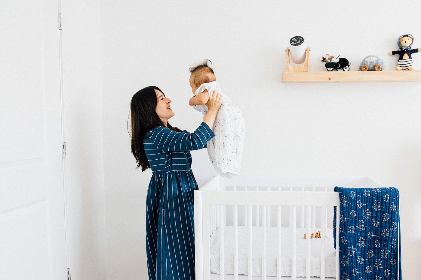 mom-and-baby-in-minimalist-nursery