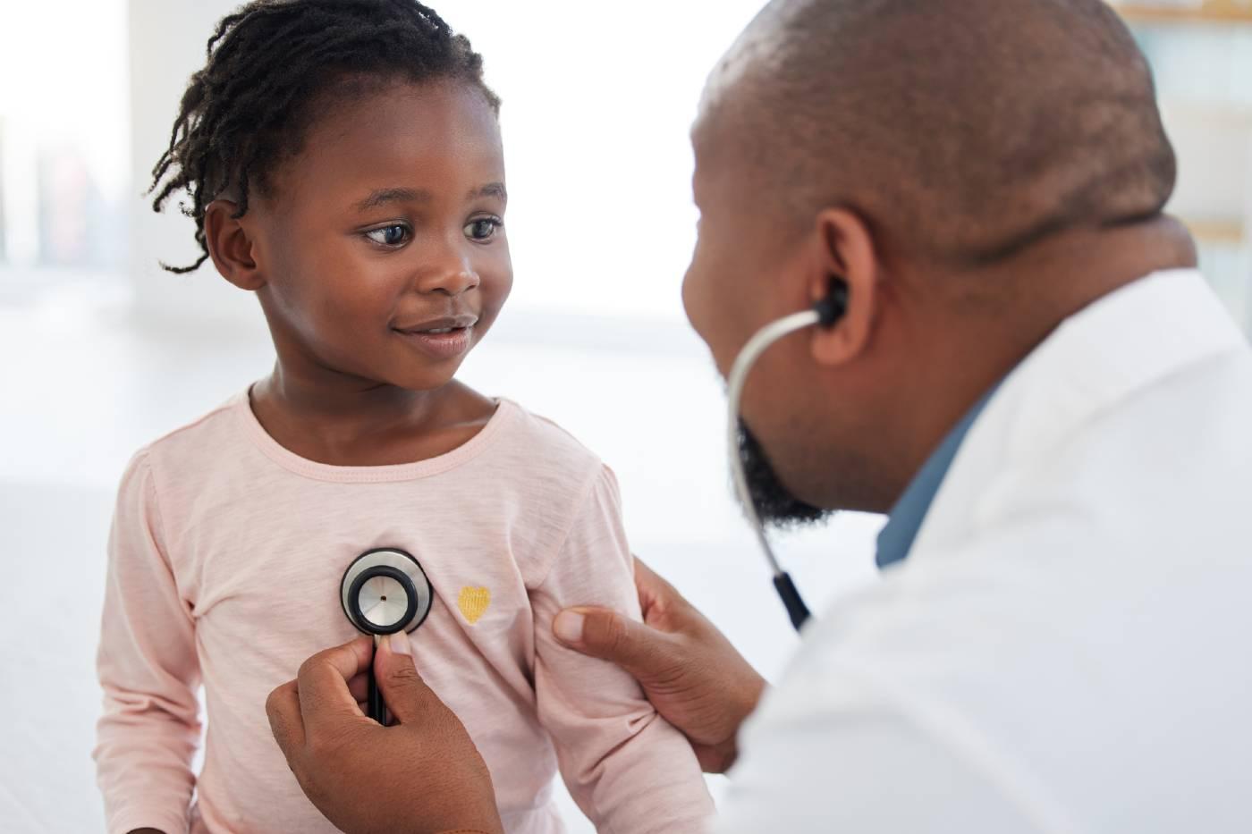Toddler with doctor