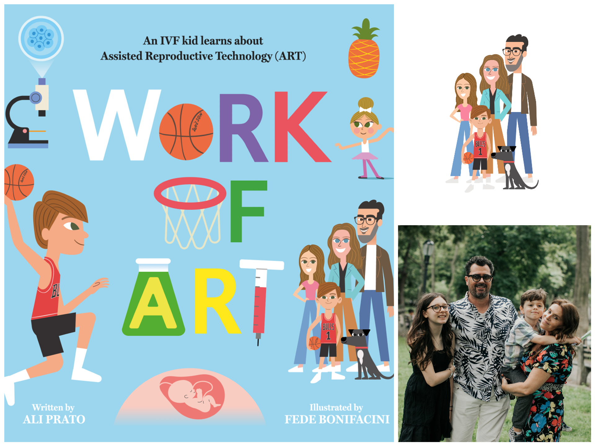 Work of ART book cover and family photos
