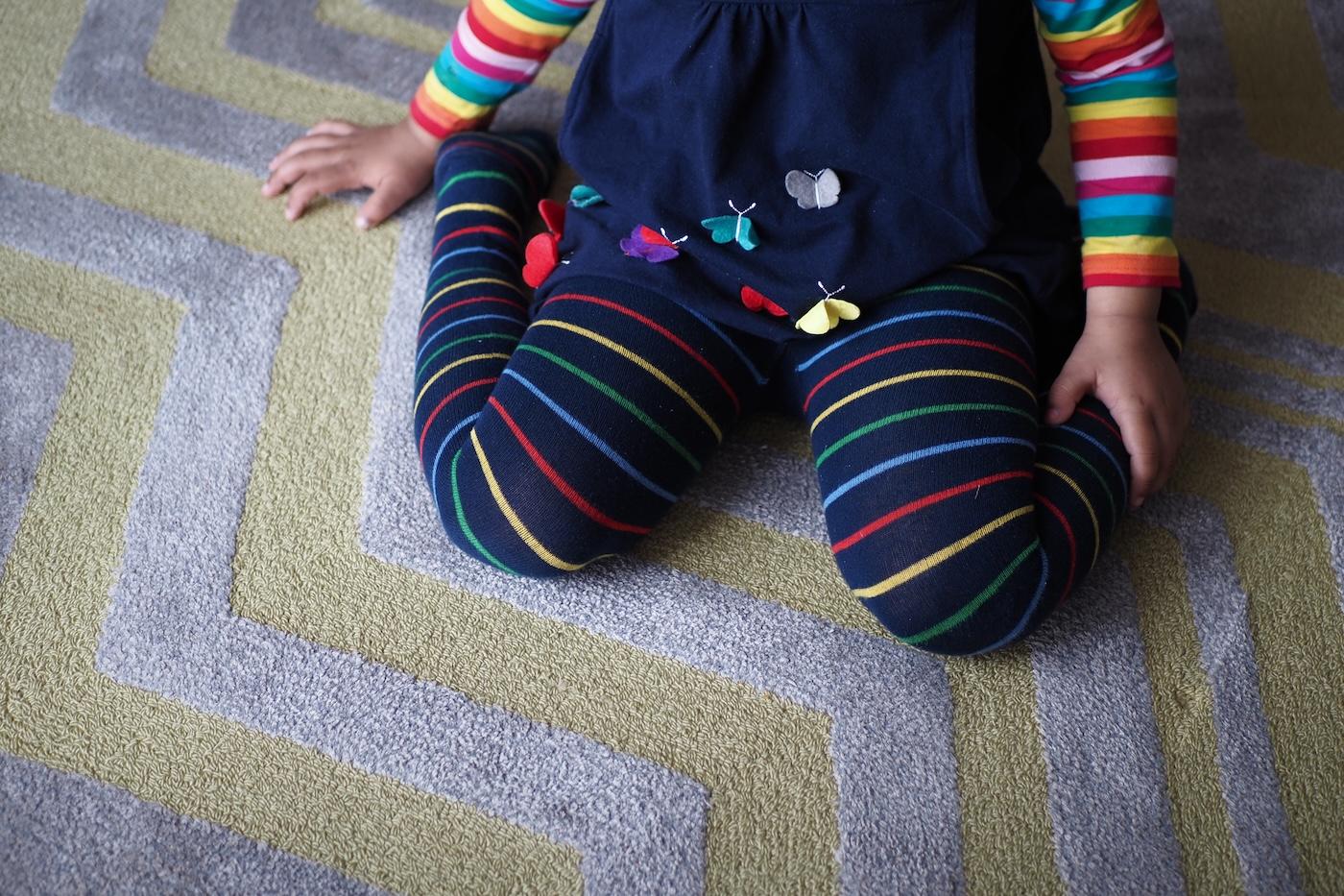 Toddler in a w-sitting position