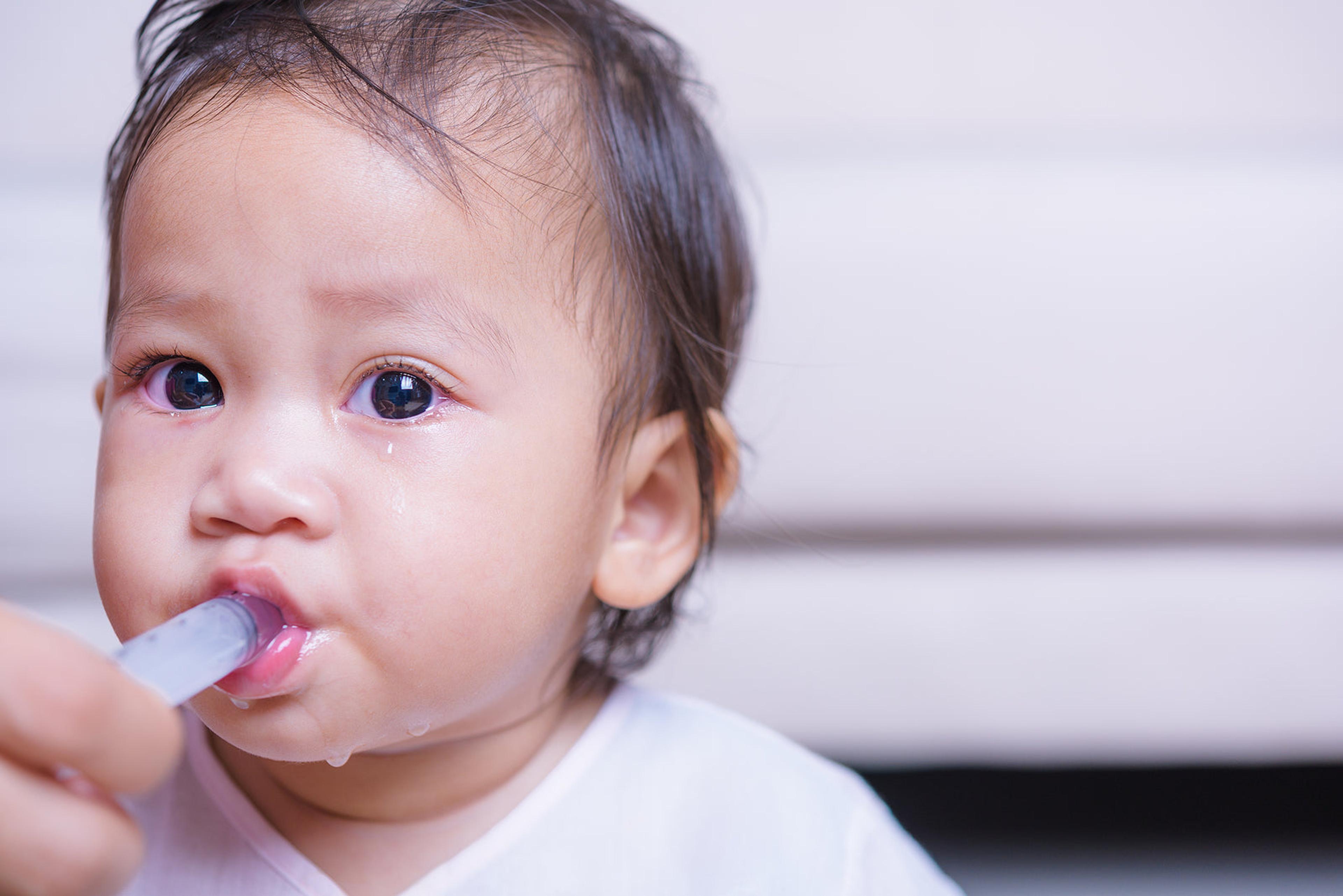 Baby taking antibiotics