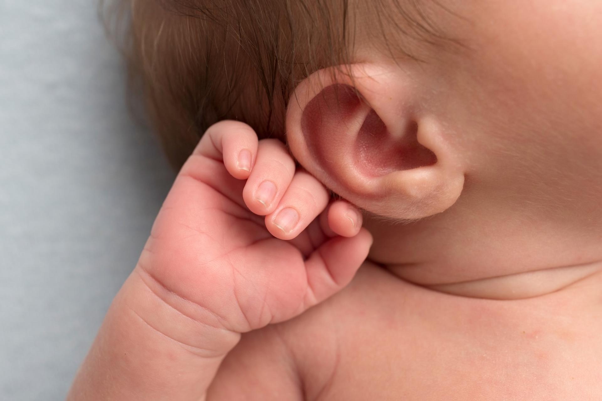 A newborn baby's ear