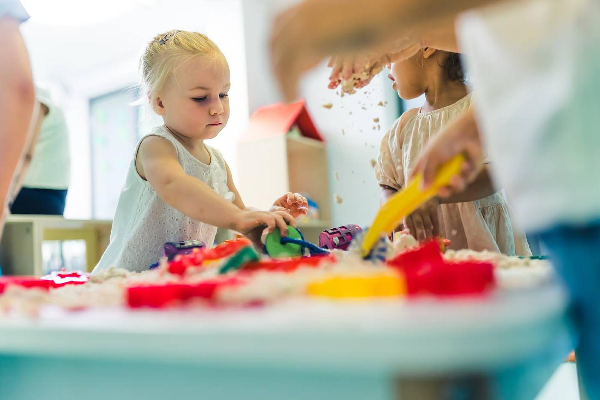 Toddler playing at daycare