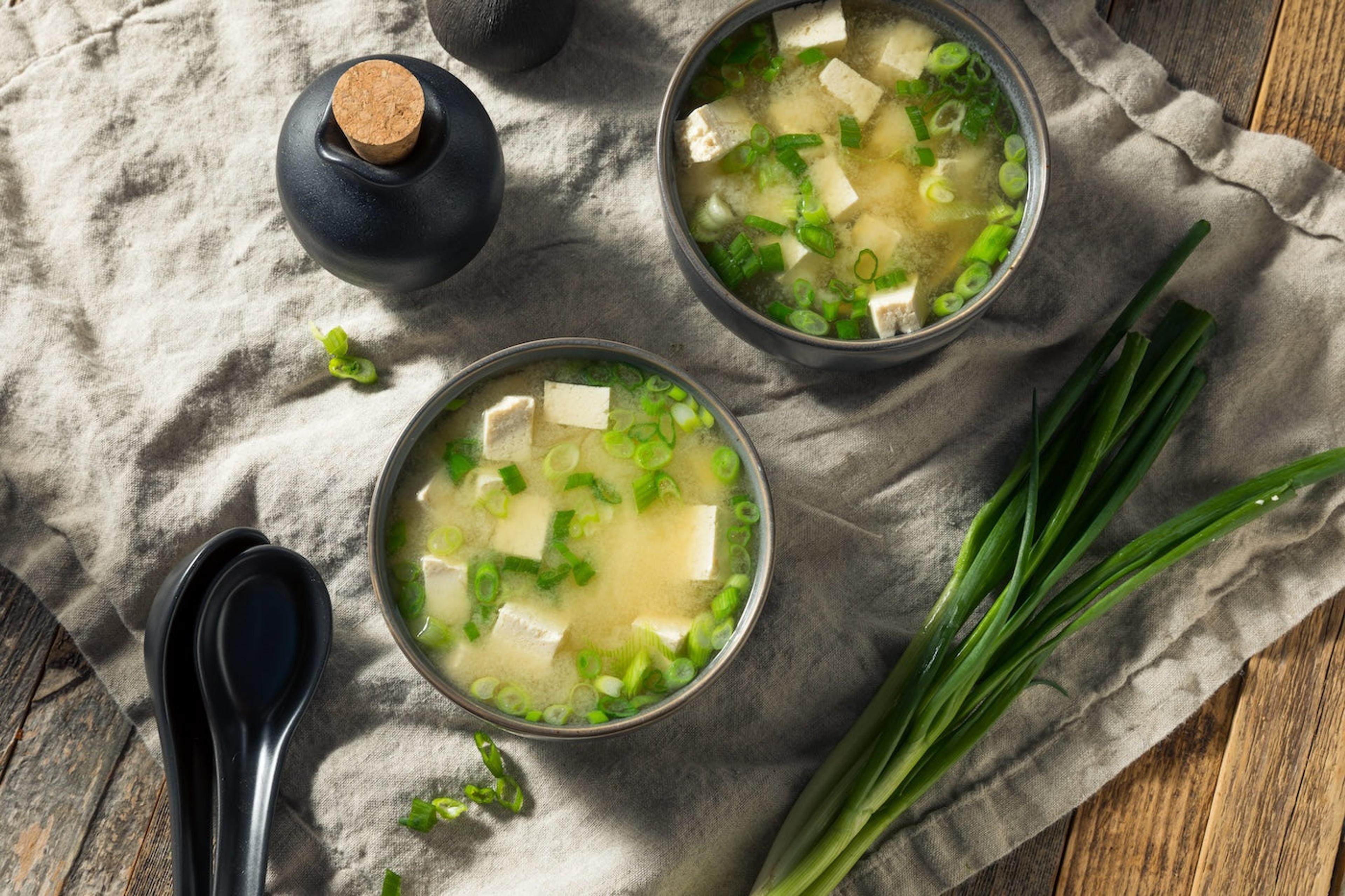 Two bowls of miso soup