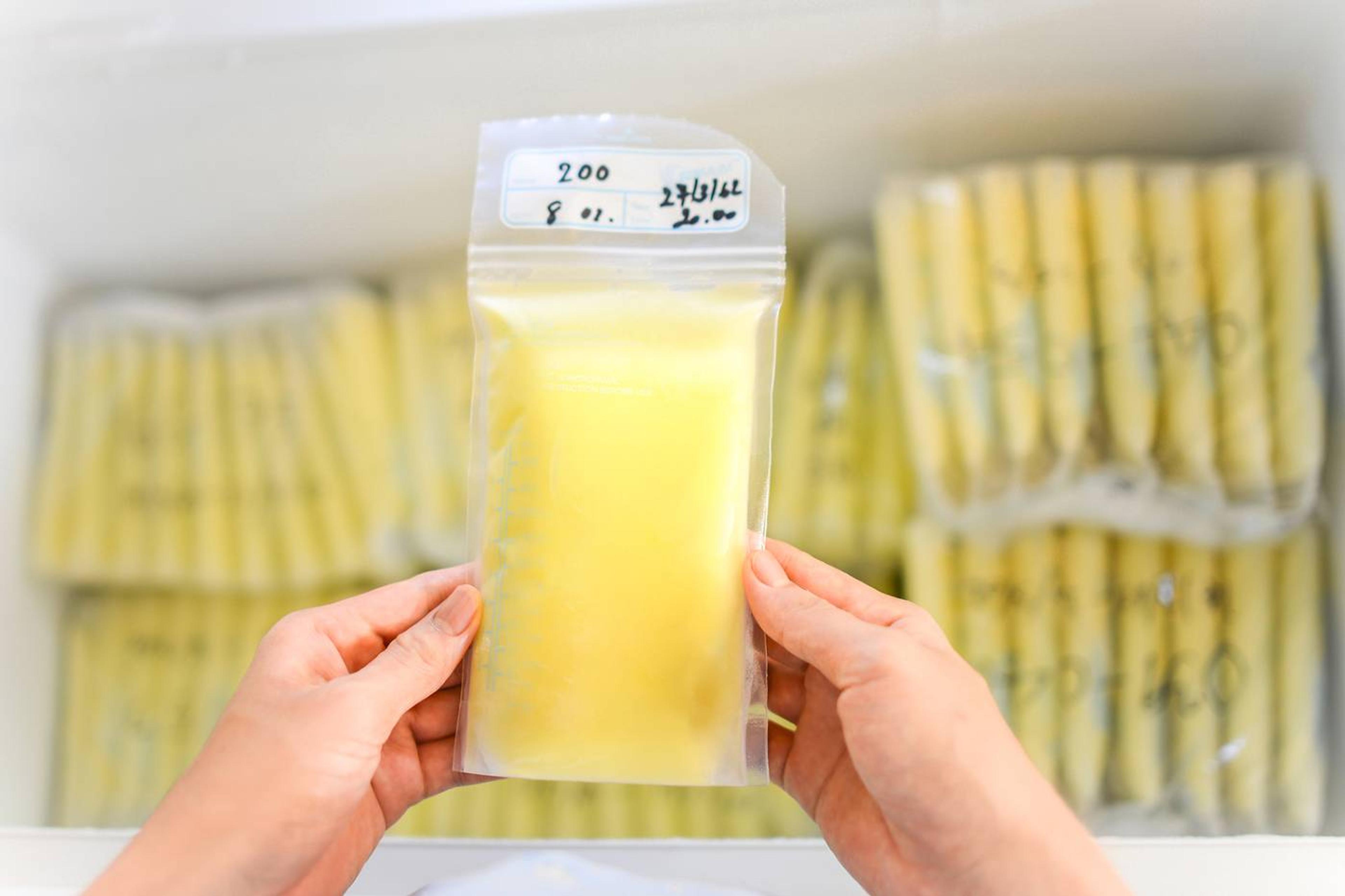 Breastmilk stored in freezer