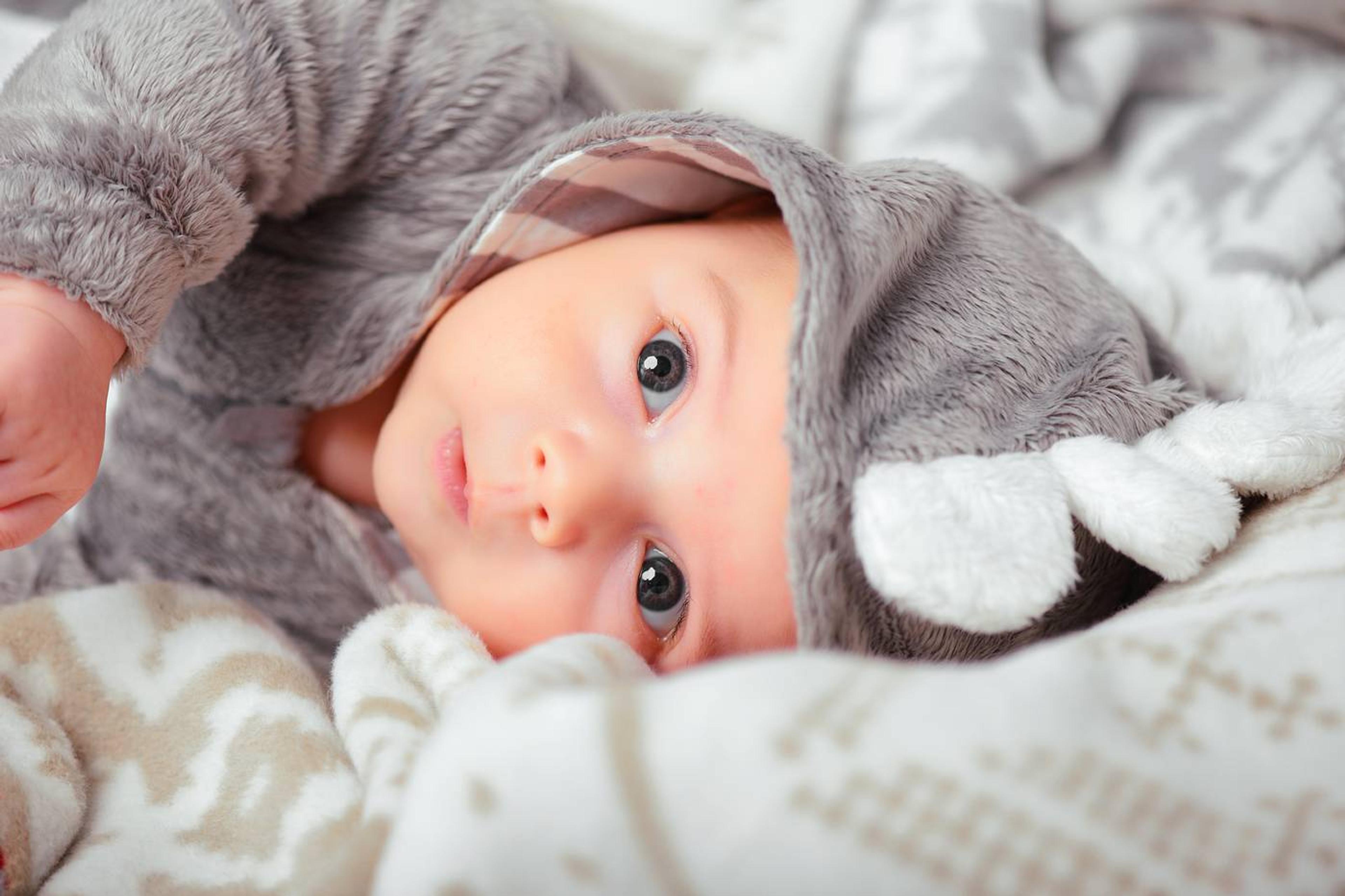 Year of the Dragon: Baby dresses in a dragon outfit