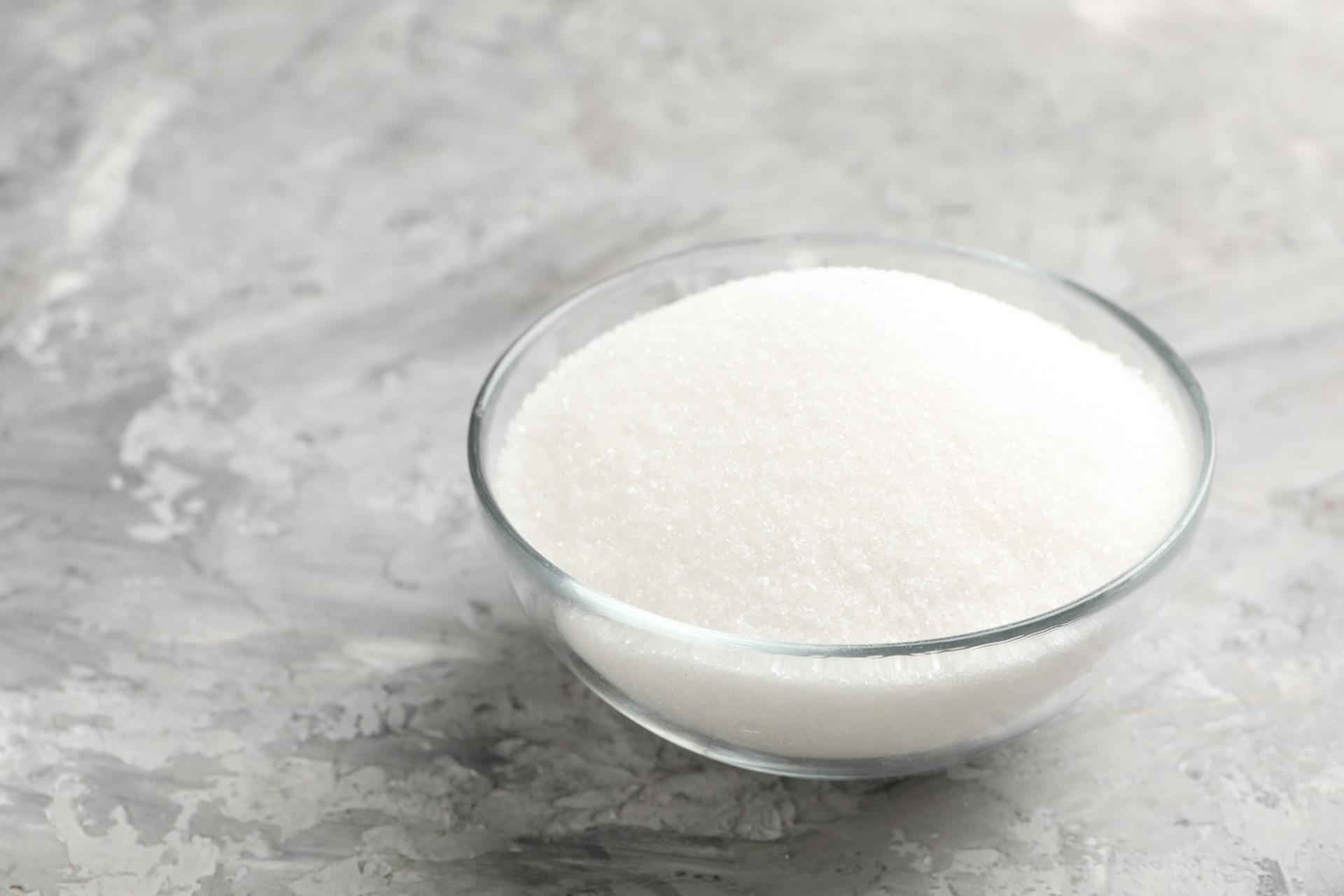 Bowl of stevia powder