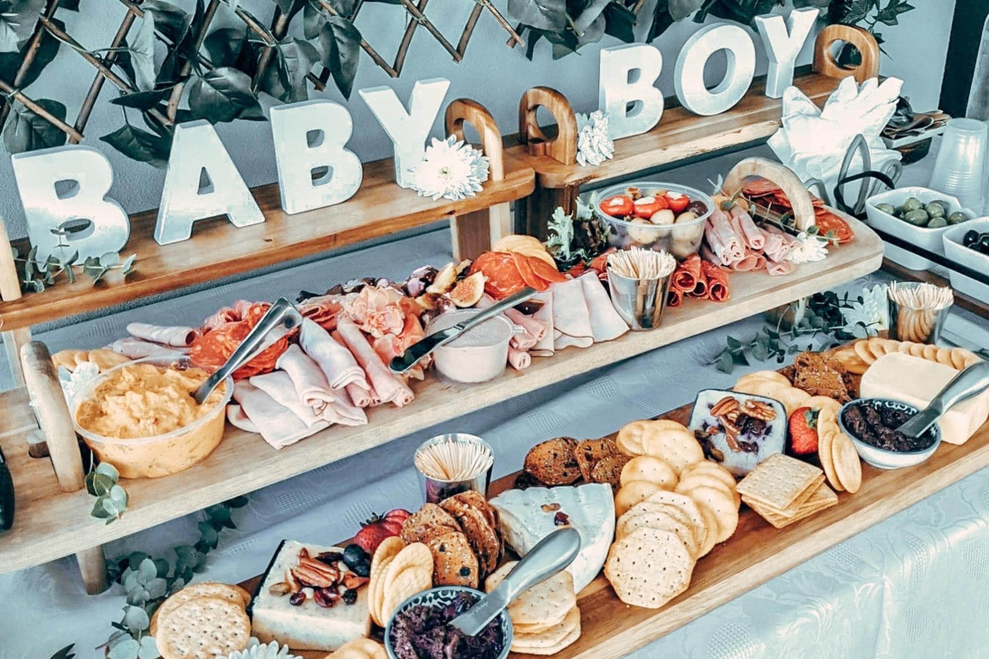 Baby shower food spread