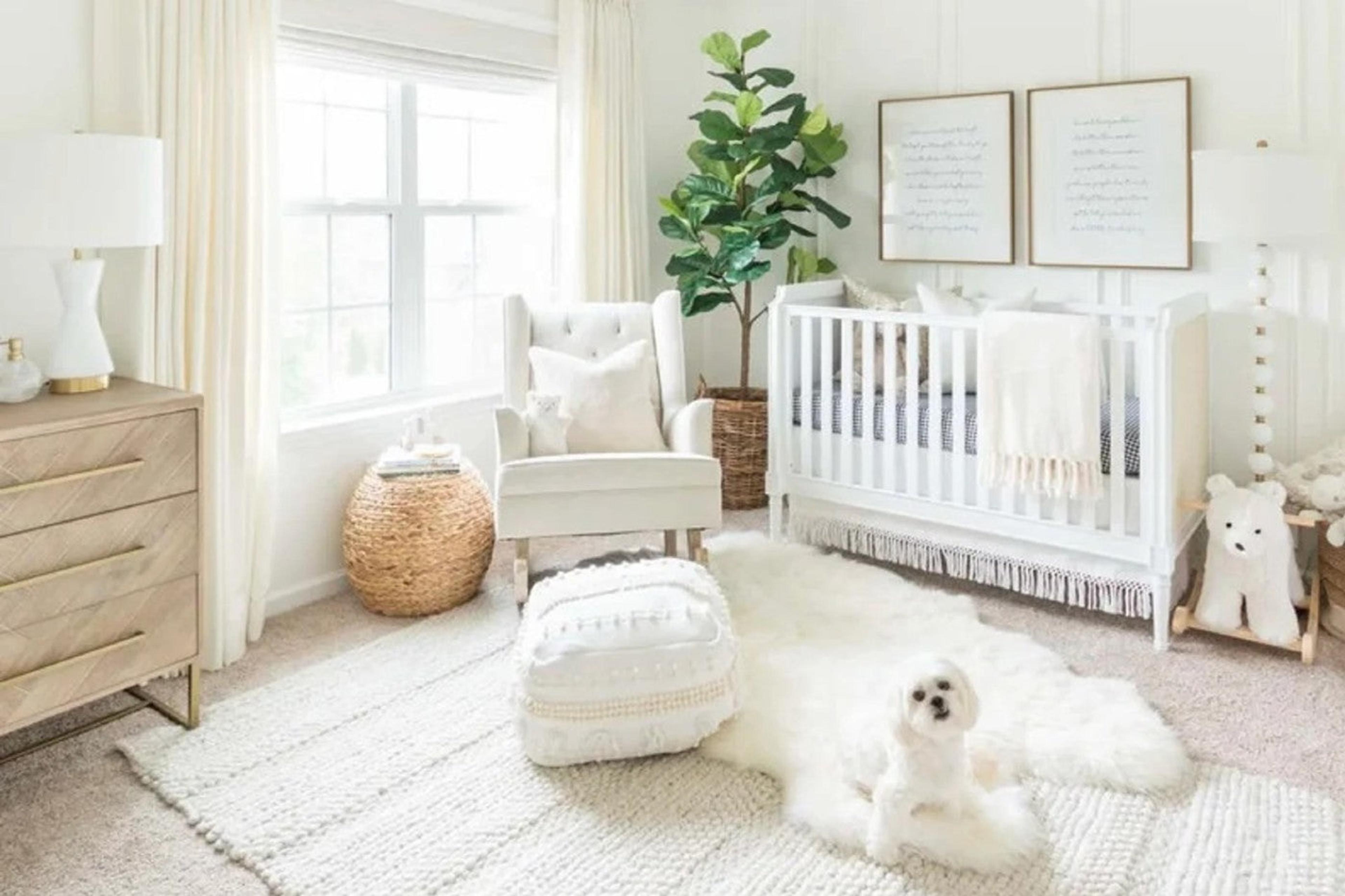 All white baby nursery