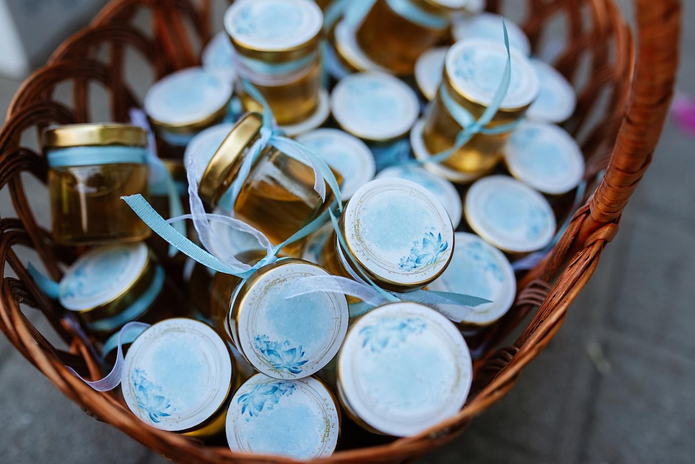 Mini honey jars baby shower favor