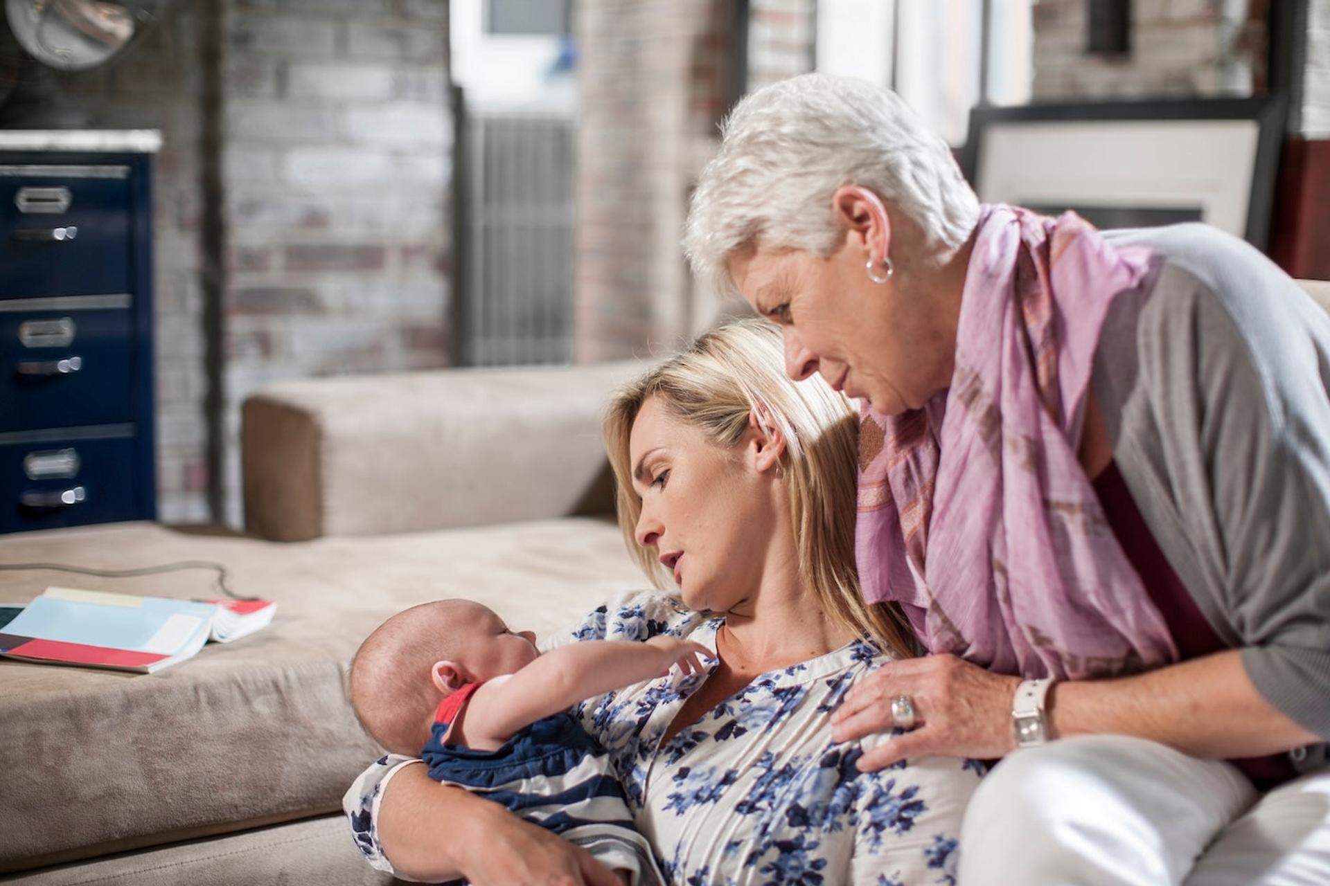 Grandma mom and baby