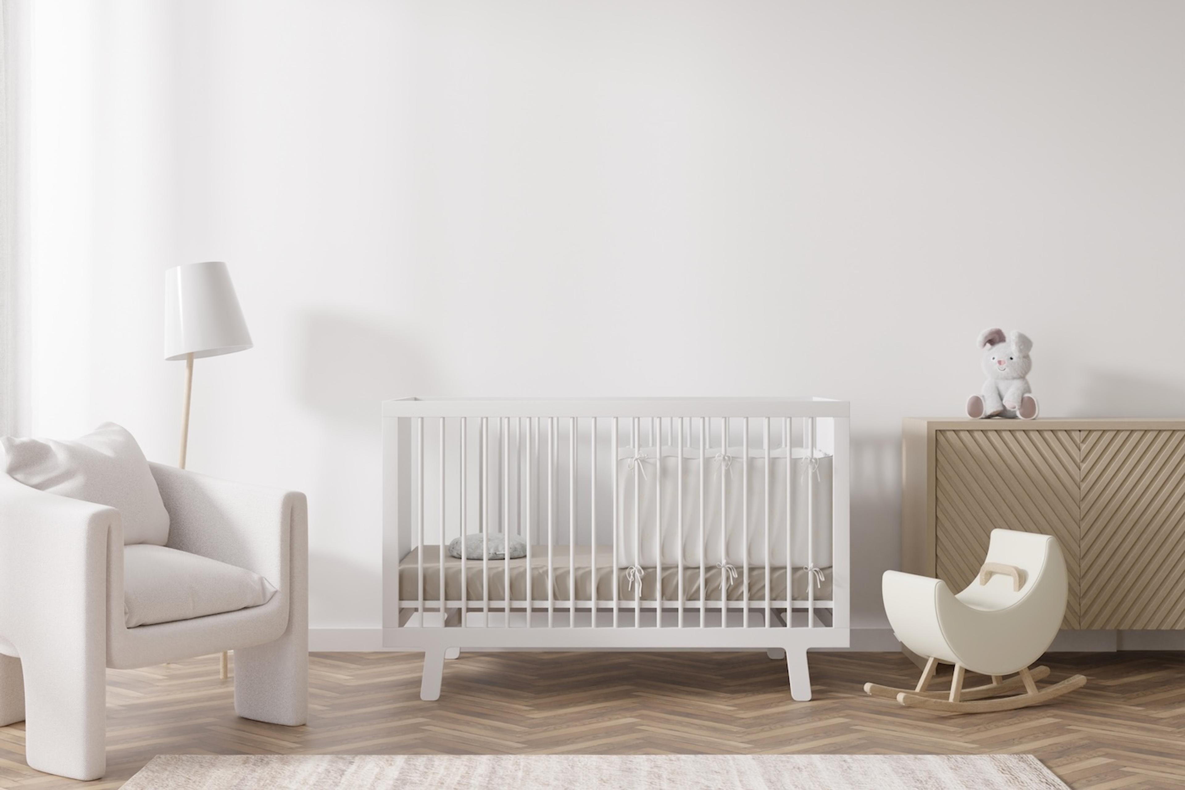 All white baby nursery