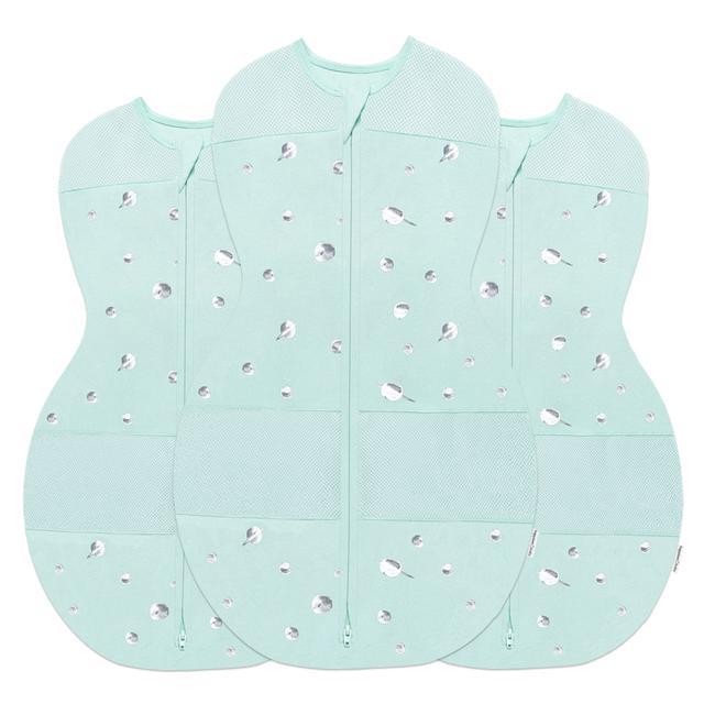 Sleepea® Swaddle Sack 3 Pack Bundle in teal planets colour