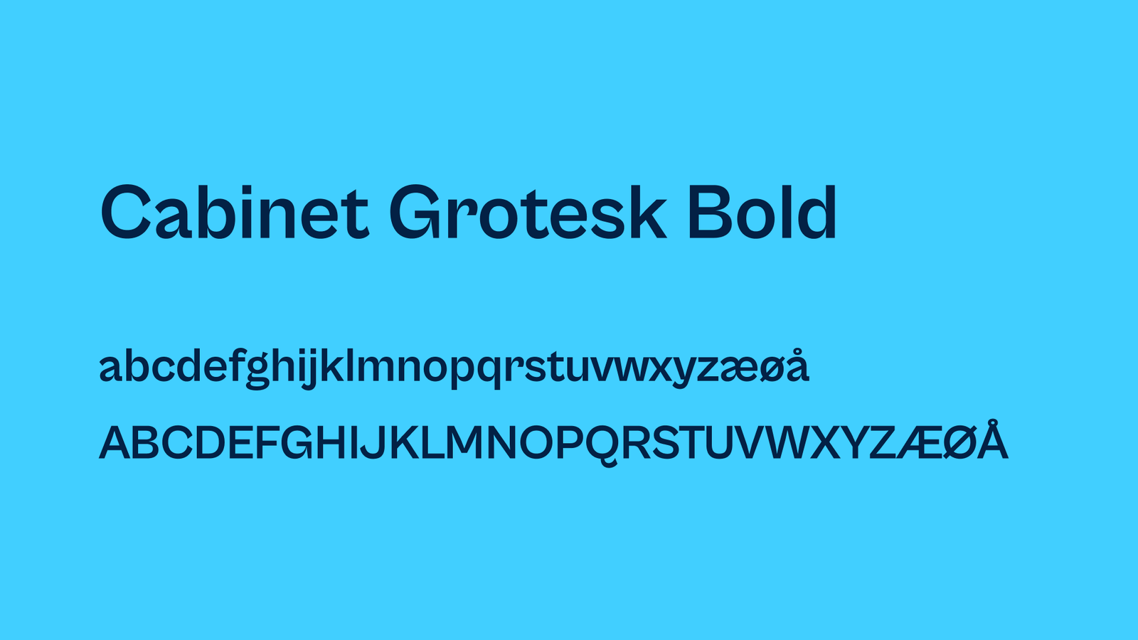Forhåndsvisning av Cabinet Grotesk Bold.