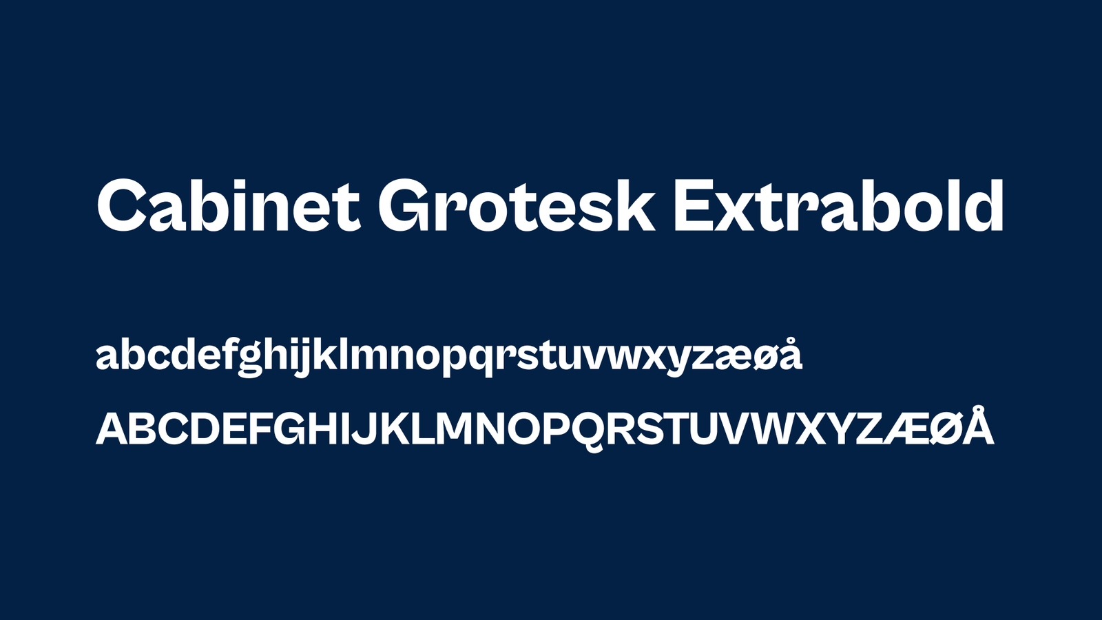 Forhåndsvisning av Cabinet Grotesk Extrabold