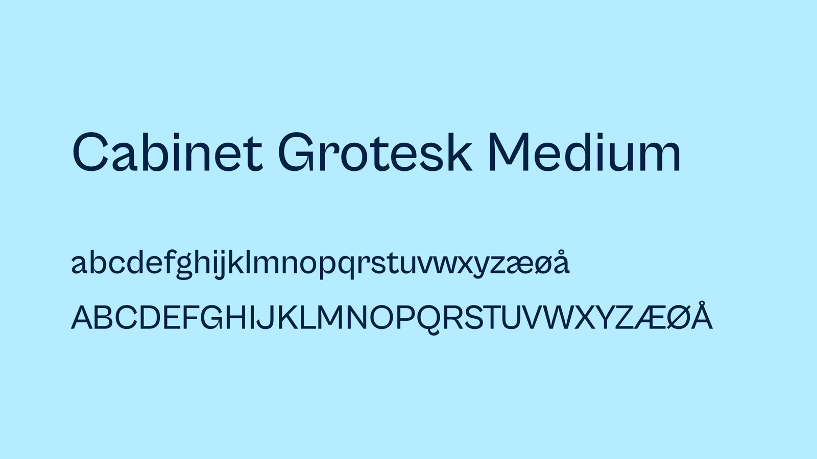Forhåndsvisning av Cabinet Grotesk Medium.