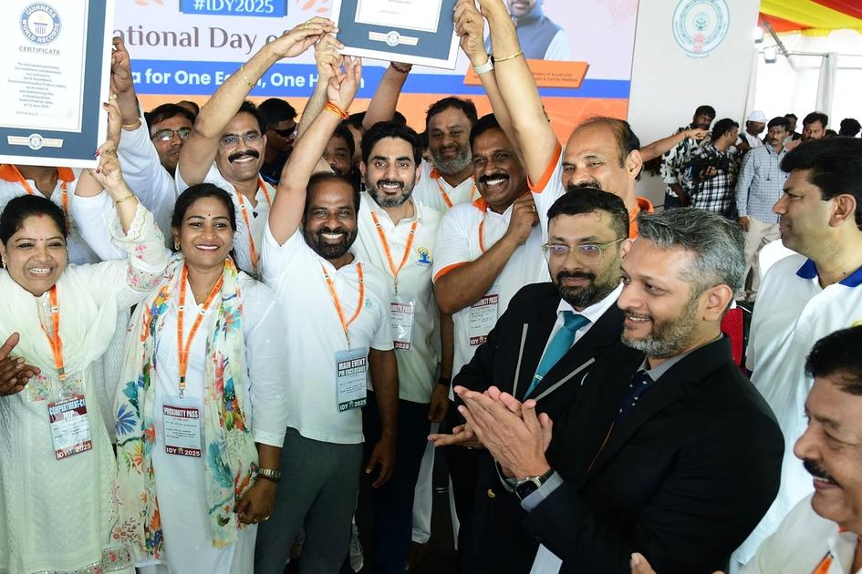 Yogandhra 2025 in Visakhapatnam sets Guinness record with 3.01 lakh yoga participants