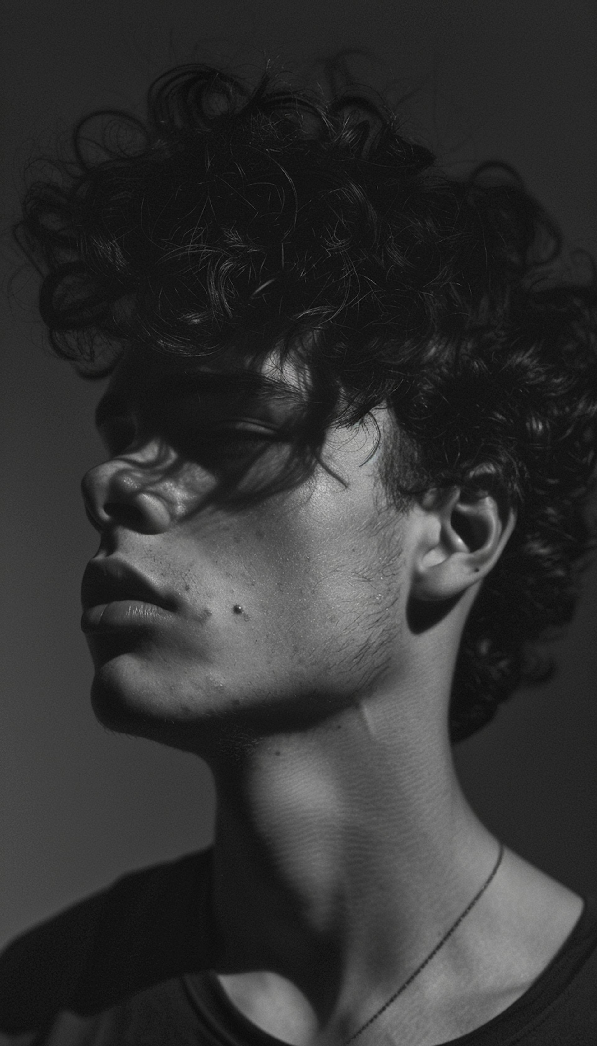 Black-and-white portrait of Noah Jensen