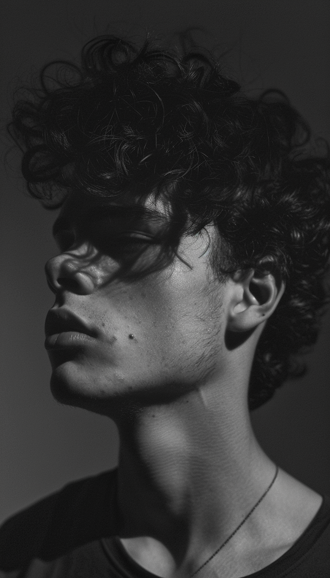 Black-and-white portrait of Noah Jensen
