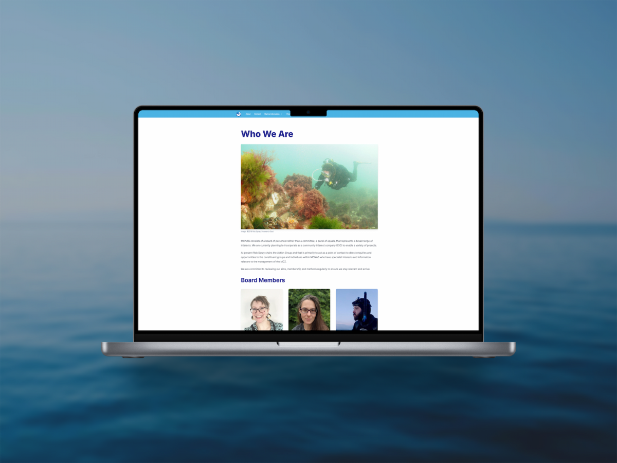 An image of the MCNAG website on a laptop