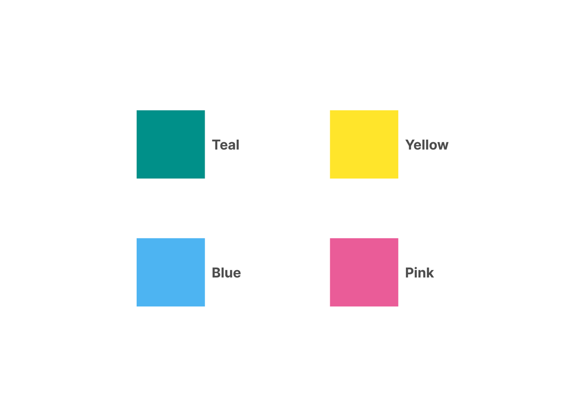 The colour swatches used for the logo