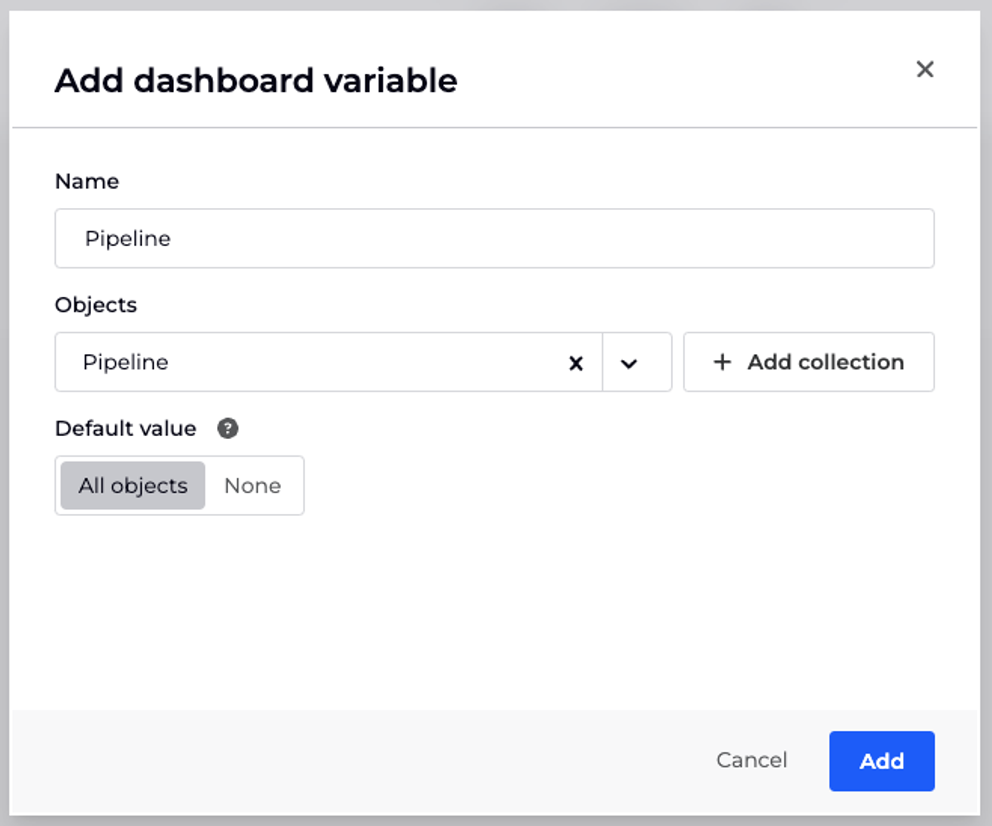 Add dashboard variable