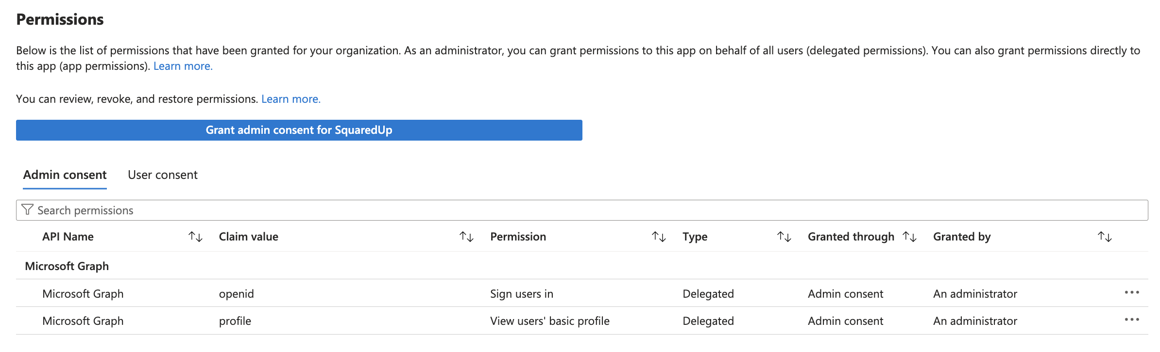 Azure admin approval