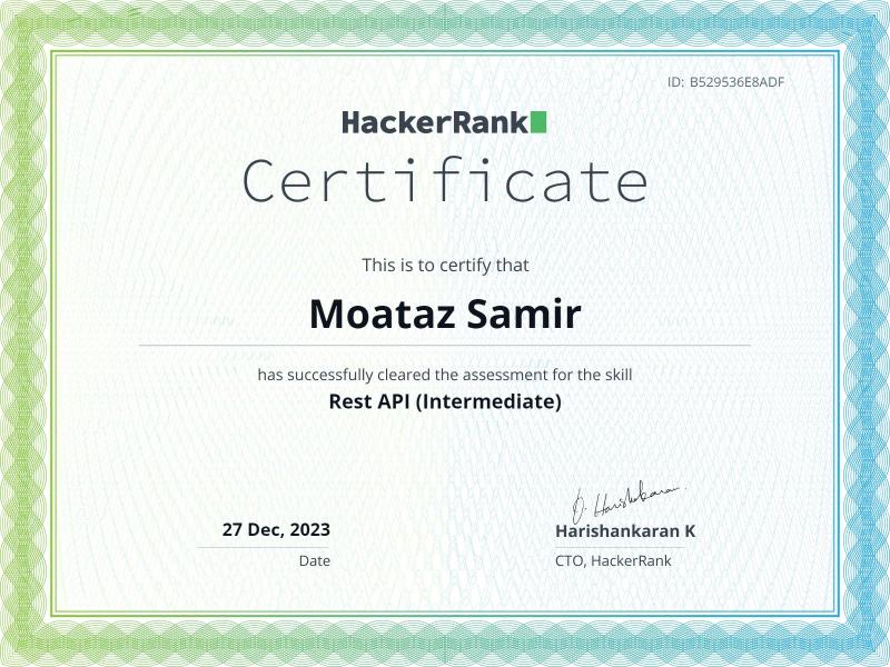 Rest API (Intermediate) Certificate