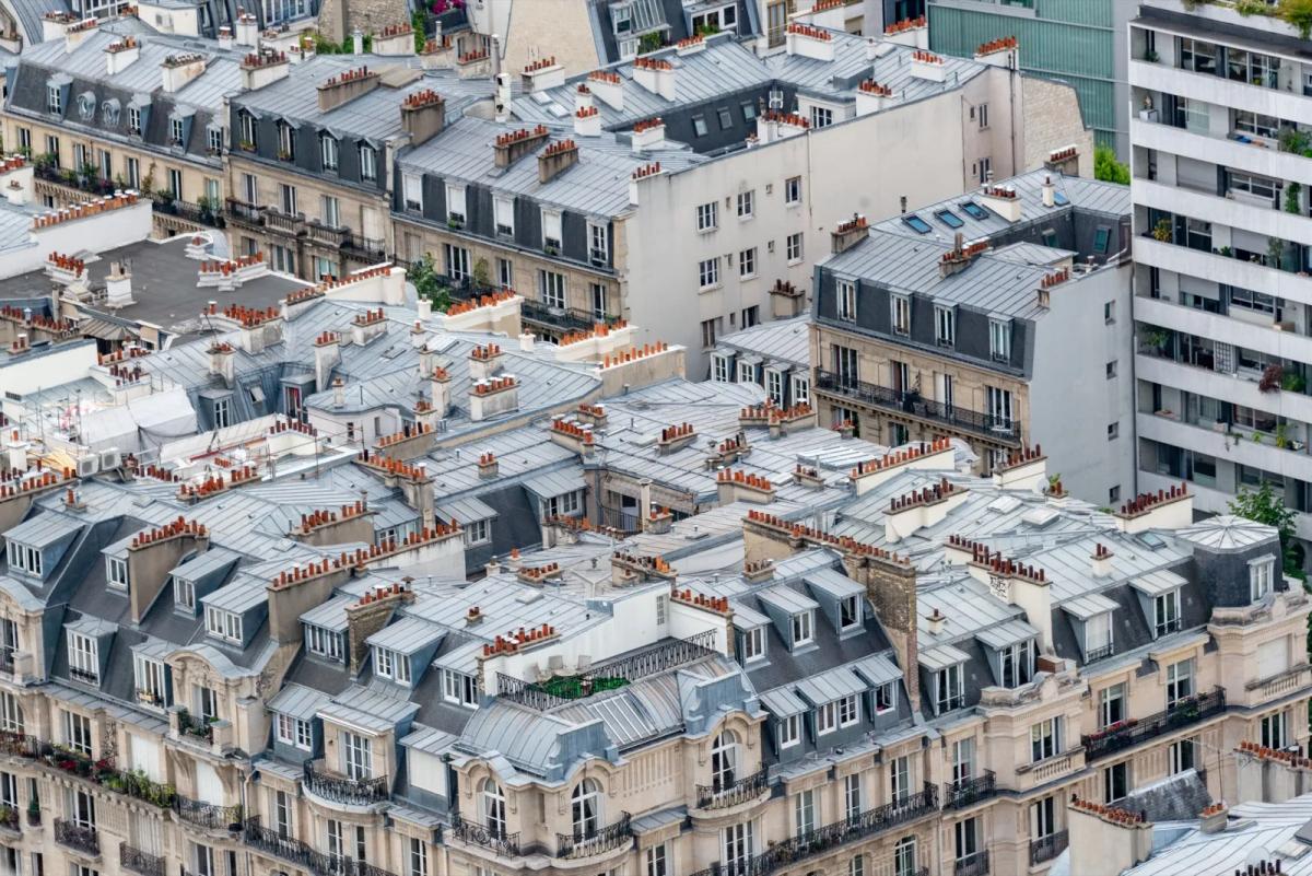 Vue sur les toits parisiens depuis un appartement en colocation