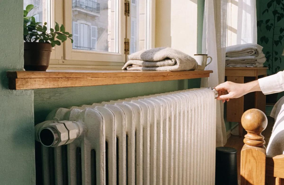 Radiateur de chauffage collectif dans un immeuble résidentiel