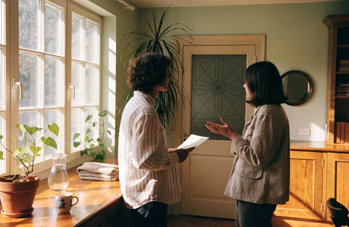 Un locataire et un propriétaire discutant des obligations d'assurance habitation