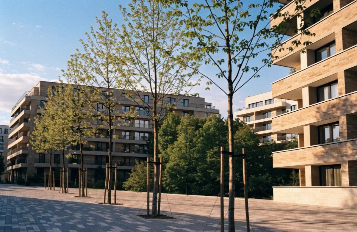 Immeubles résidentiels neufs illustrant la réforme du logement portée par la loi Elan