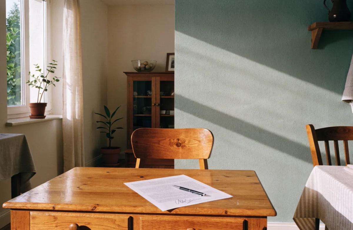 Modèle de lettre de recommandation locataire imprimée et signée sur un bureau