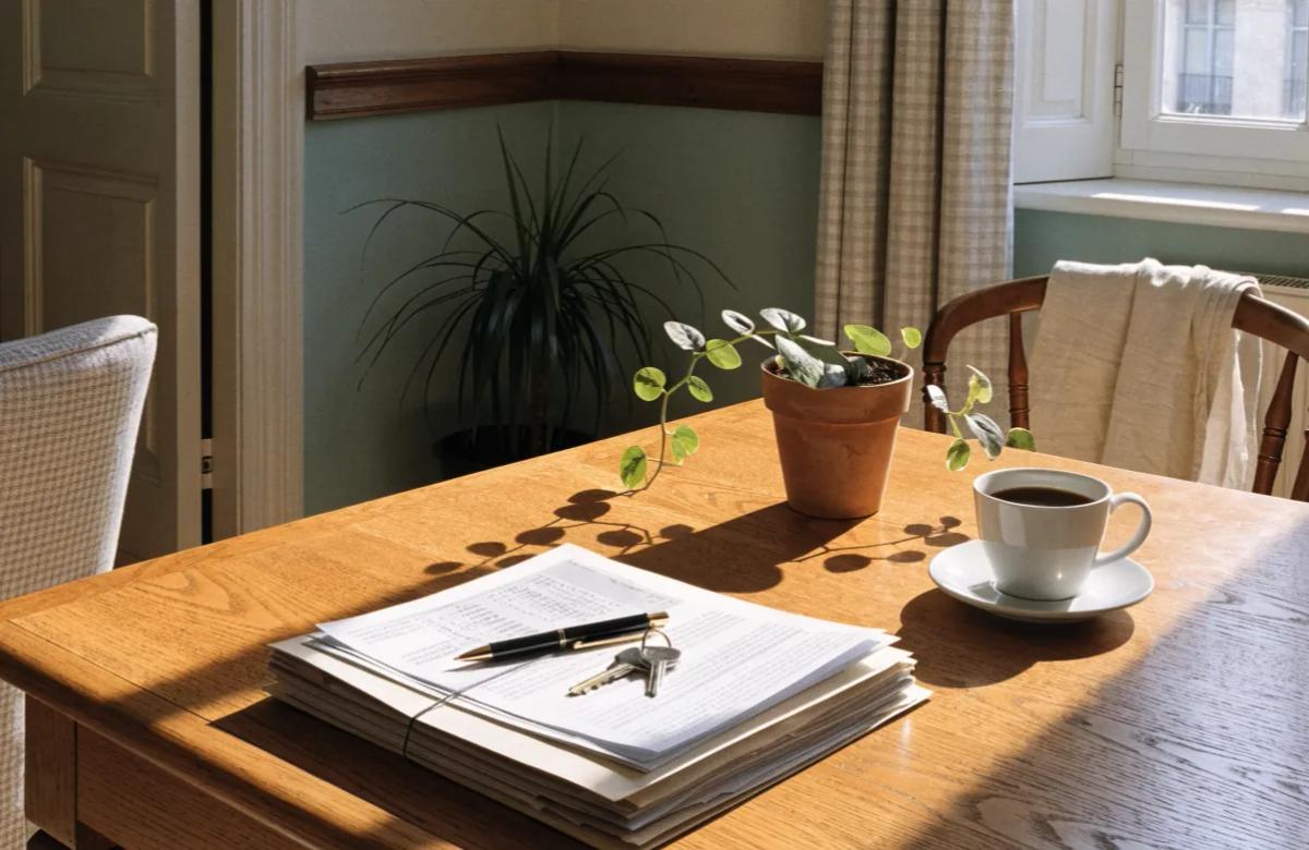 Dossier de prêt immobilier et documents bancaires pour financer un investissement locatif