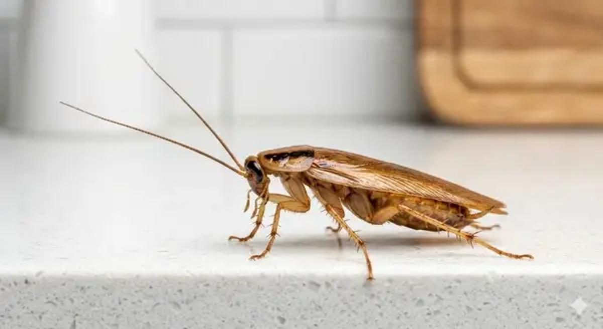 Blatte germanique sur une surface de cuisine en appartement