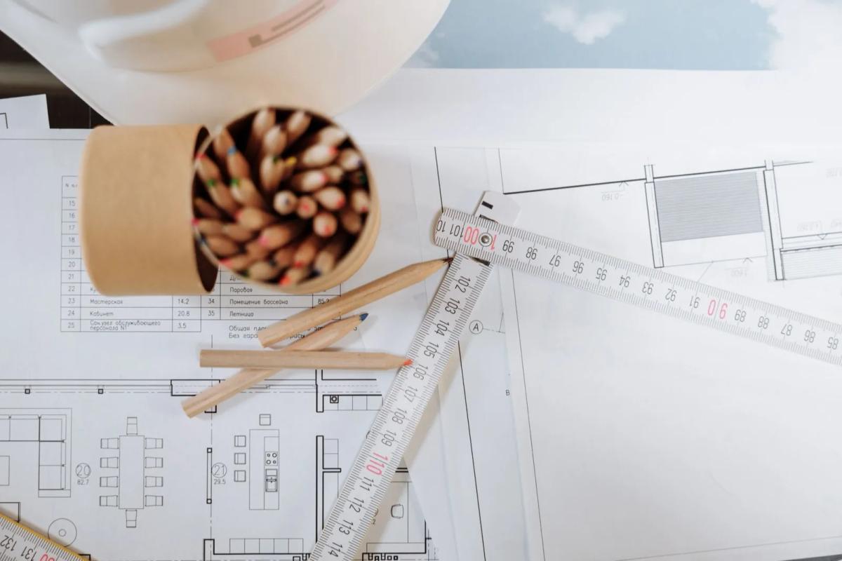 Plan d'un studio étudiant meublé avec coin nuit et kitchenette