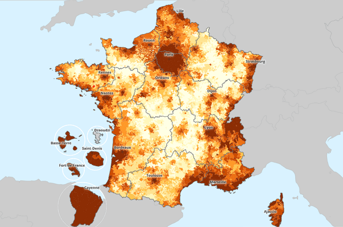 Carte des zones tendues en France pour les plafonds de frais d'agence location