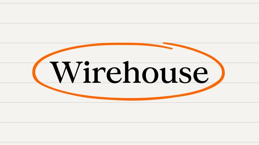 Word Wirehouse with an orange line around it.