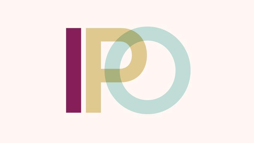 Letters I, P and O in different colours