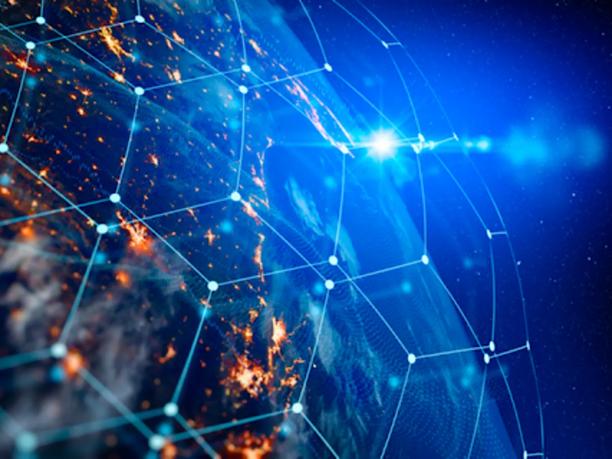 A digital representation of Earth from space