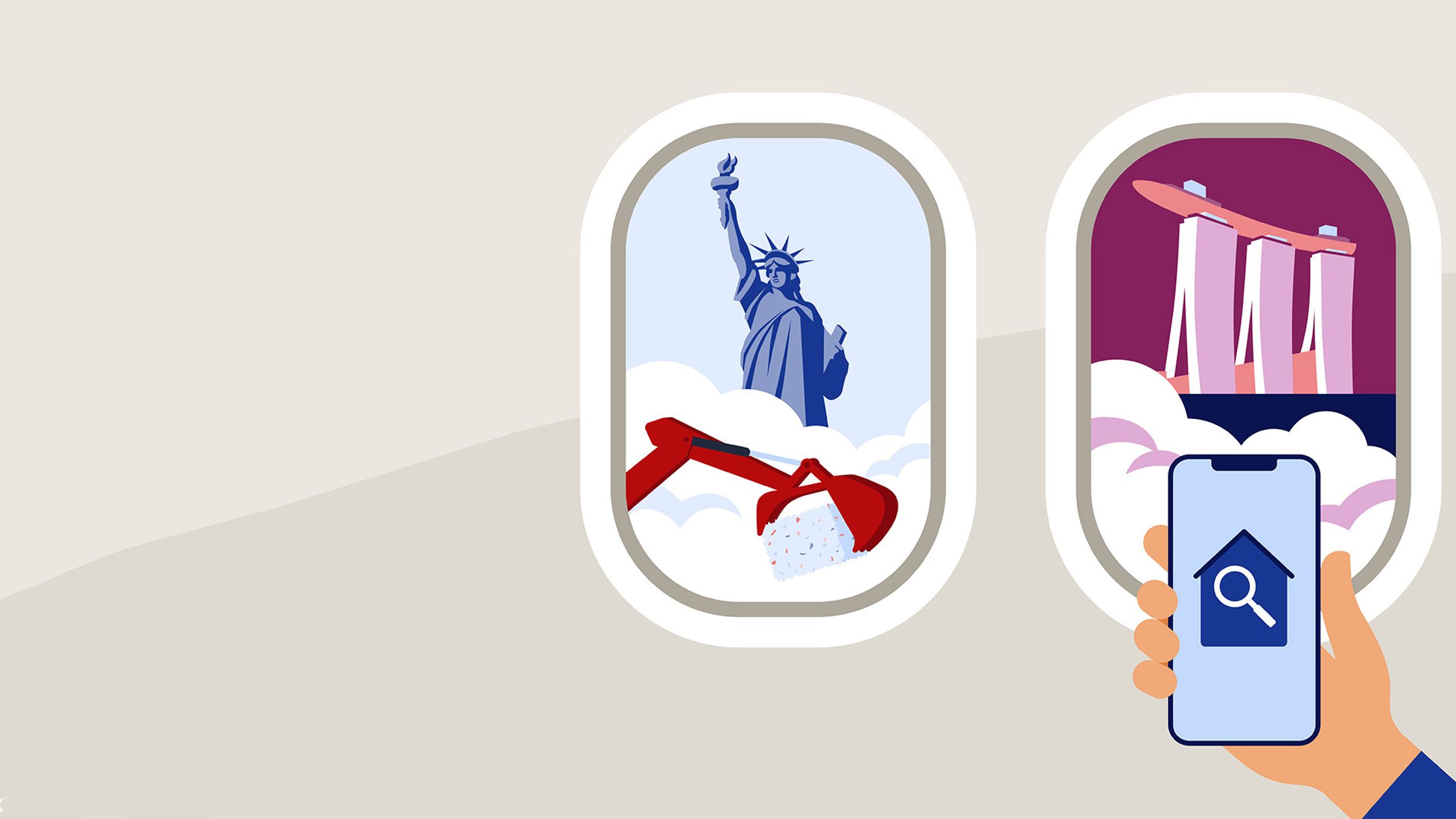A view of EQT portfolio companies through an airplane window.