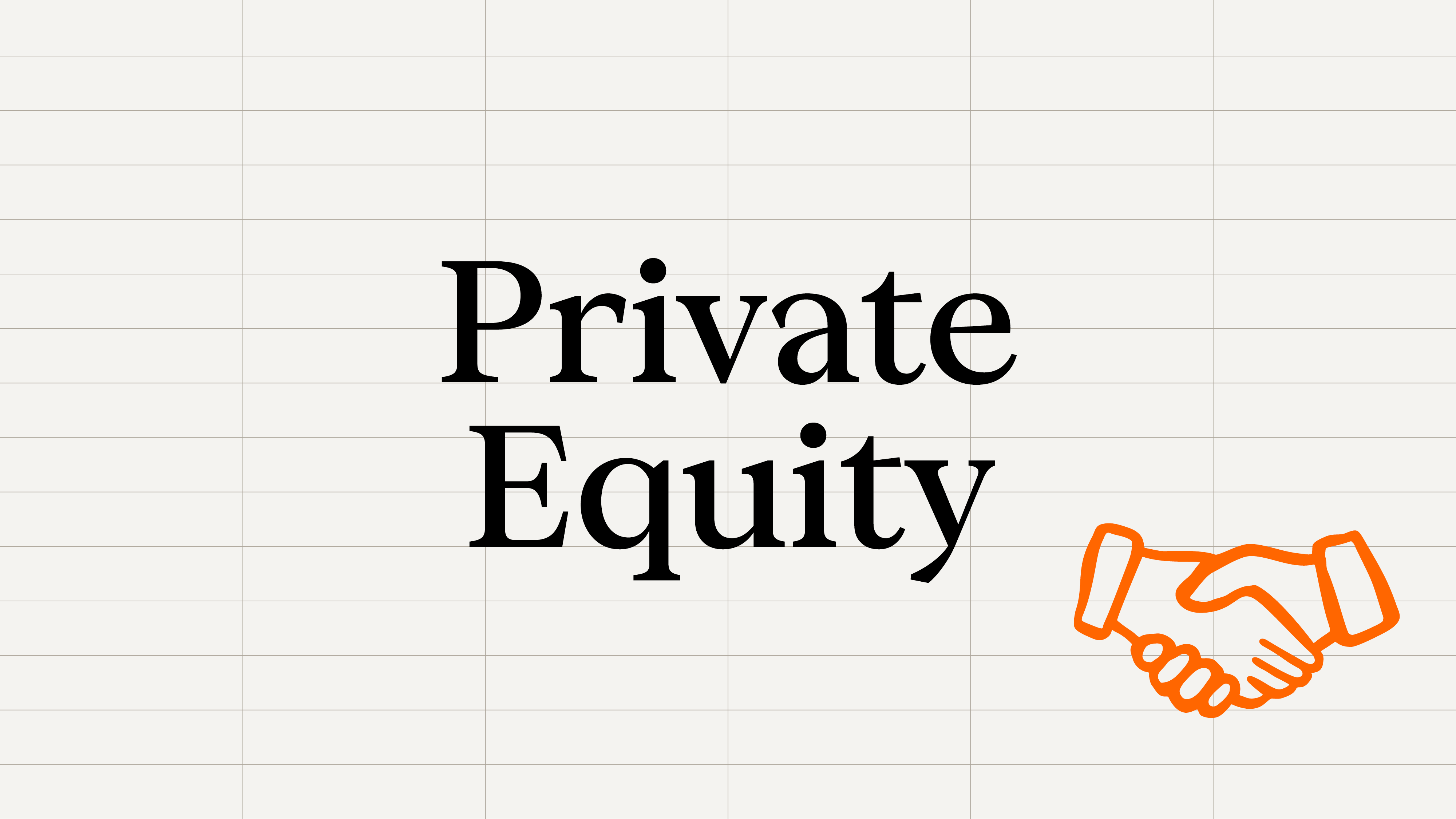 Illustration with the titel "Private Equity" in the middle 