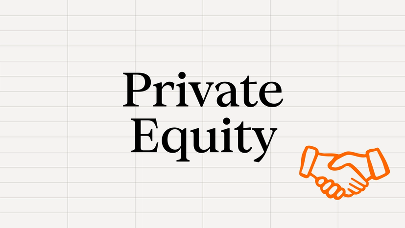 Illustration with the titel "Private Equity" in the middle