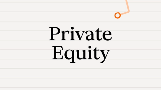 Illustration with the titel "Private Equity" in the middle