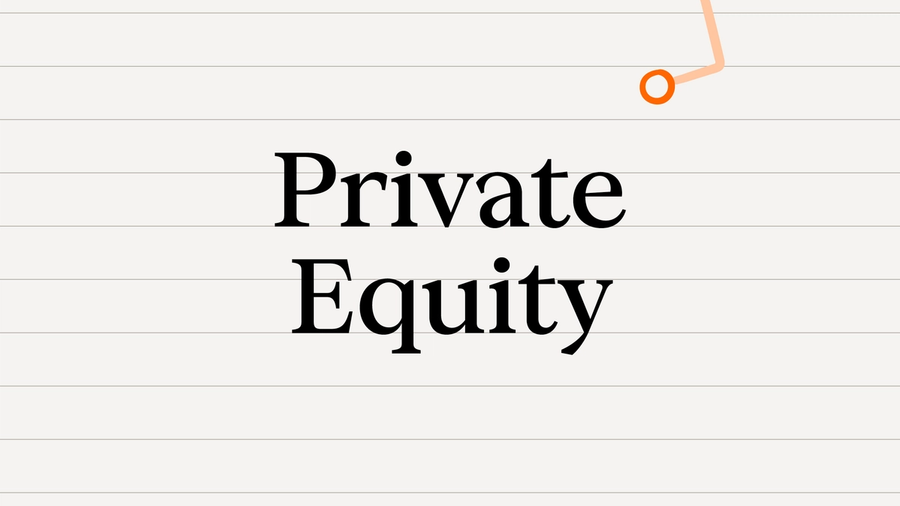 Illustration with the titel "Private Equity" in the middle