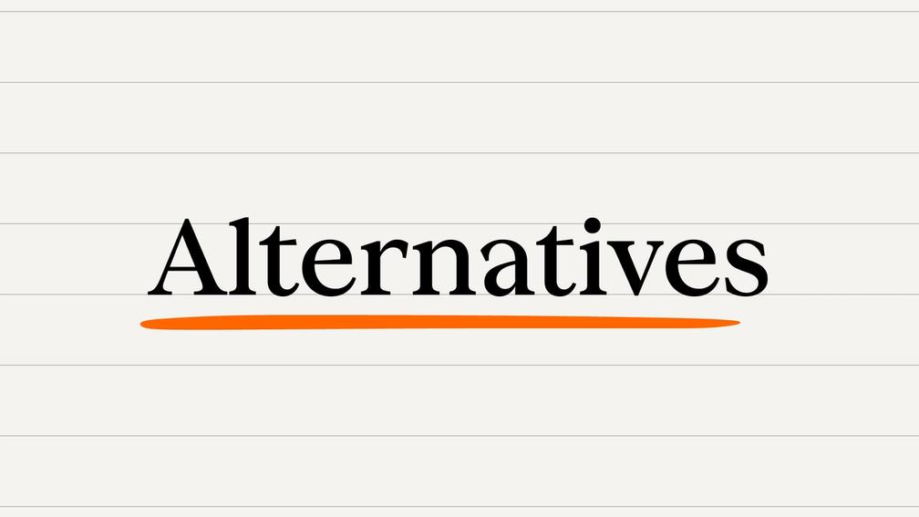 The word Alternatives in black with an orange line underneath.