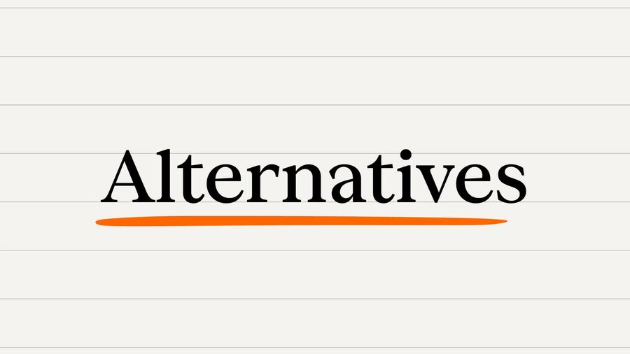 The word Alternatives in black with an orange line underneath.